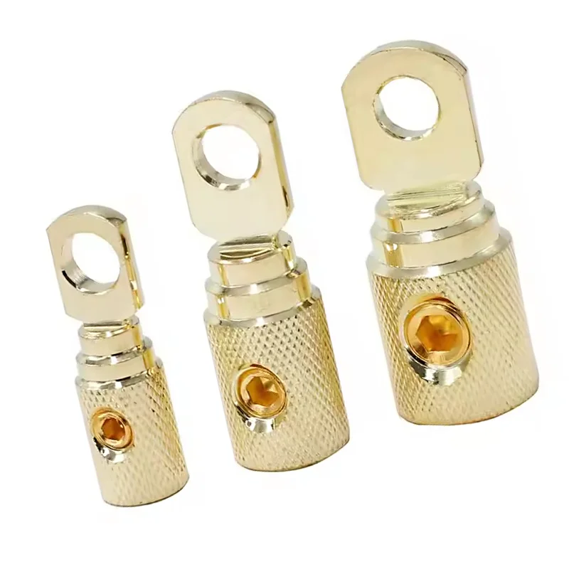 O-Type Gold-Plated Pure Copper Car Audio Crimp Terminal Modified Wire Power Supply Input Reducer Car Audio Amp Terminal Block