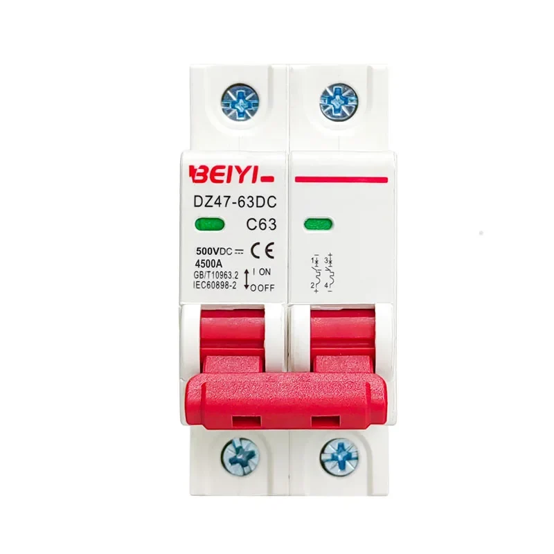 Best Price DC Circuit Breaker DZ47-63 DC1000V Twin Pole 6ka Solar 63 Amp Dc Breaker Mcb for Solar System