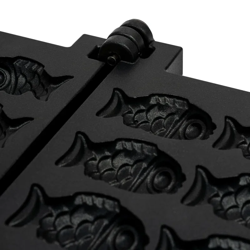 12 Slice Taiyaki Fish Shaped Waffle Cake Machine Nonstick Japanese Pancake Double Pan Bread Dessert Maker for Home Commercial