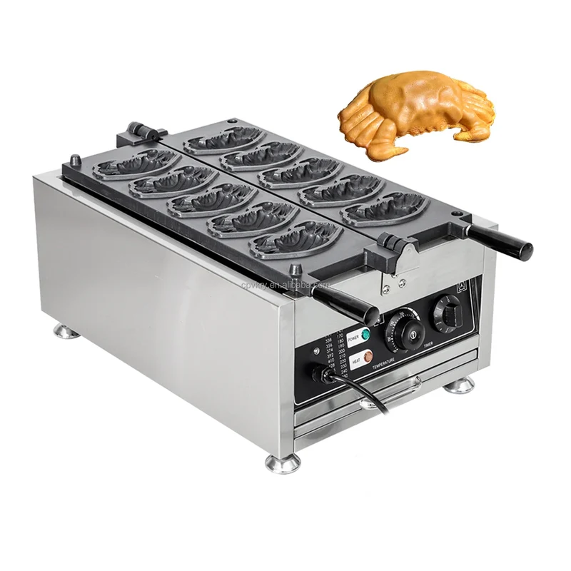 Electric Crab Shape 5pcs Waffle Maker New Animal Shaped Cartoon Pancake Dorayaki Machine for Kitchen Appliances