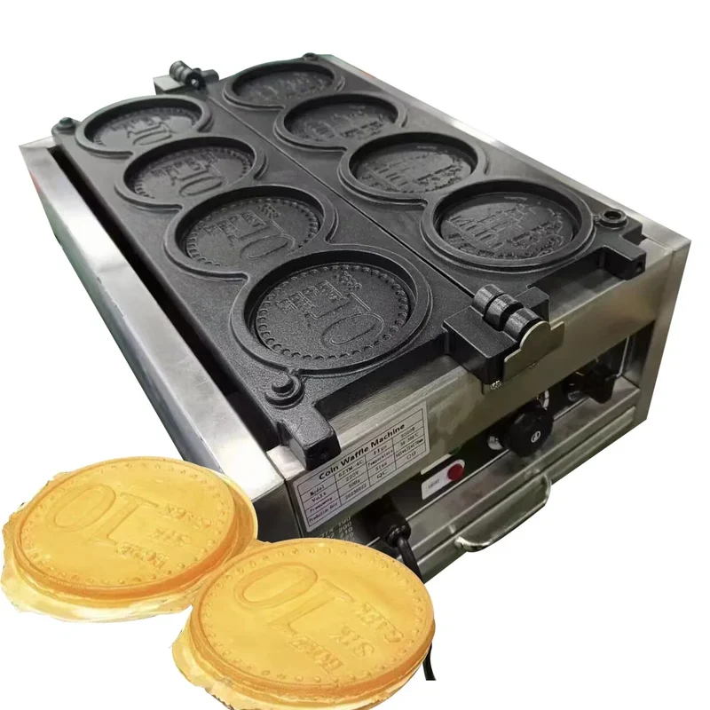 Wholesale Coin Waffle Maker Commercial Waffle Baker Machine Commercial Electric Bread Machine 3000W Gold Non-stick Pie Maker