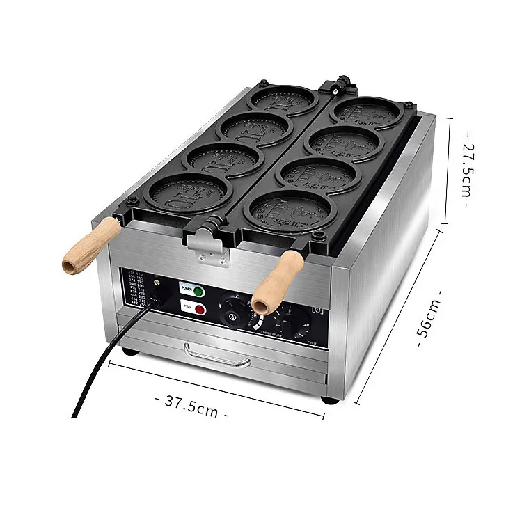 Wholesale Coin Waffle Maker Commercial Waffle Baker Machine Commercial Electric Bread Machine 3000W Gold Non-stick Pie Maker