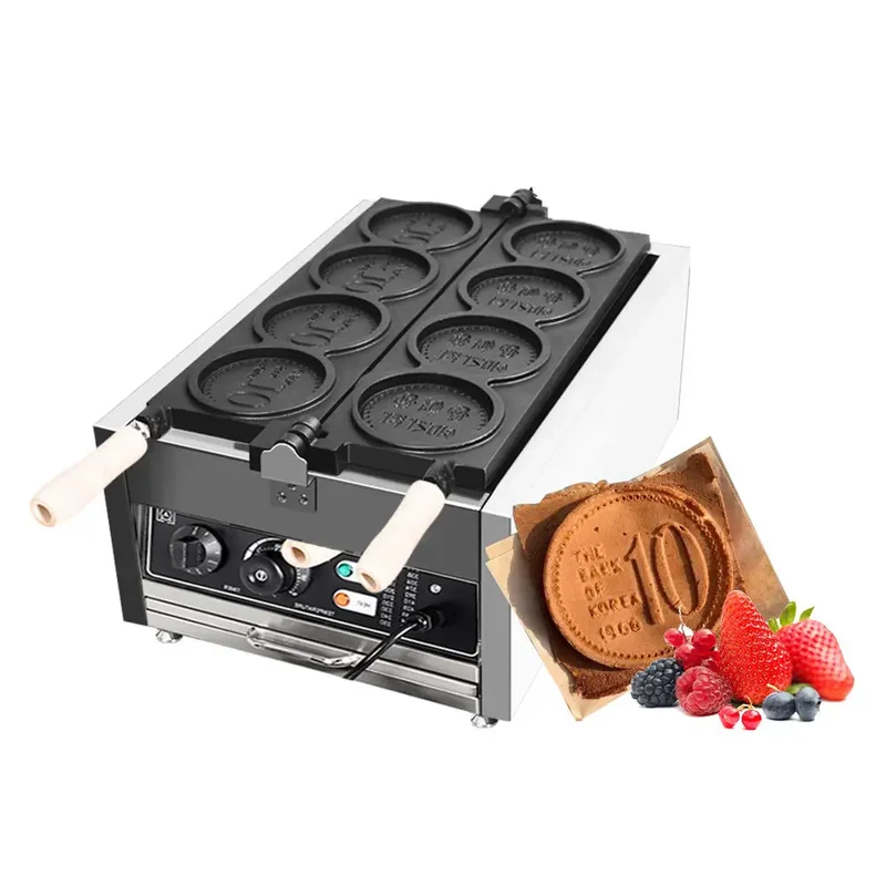 Wholesale Coin Waffle Maker Commercial Waffle Baker Machine Commercial Electric Bread Machine 3000W Gold Non-stick Pie Maker