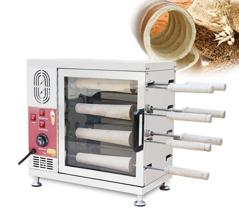 Snack Food Machine Electric Kurtos Kalacs Grill Roll Machine Chimney Cake Bakery Machine