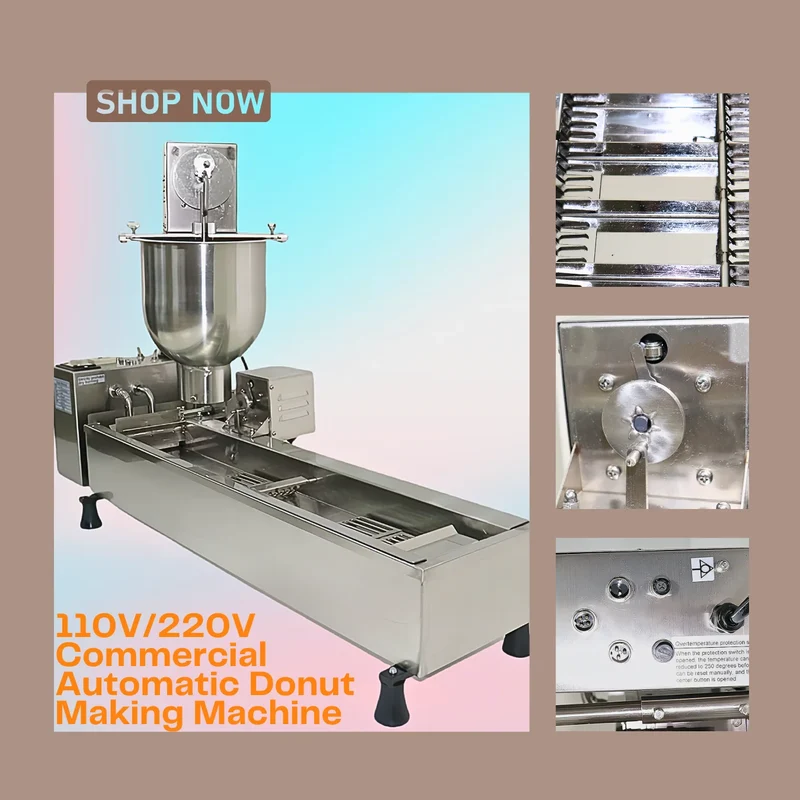Automatic Donut Machine User-Friendly Control Mini Donut Machine Maker 3KW Durable 11V/220V Commercial Donut Making Machine