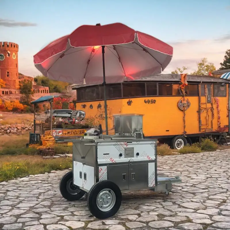 Hot Sale Cheap Mobile Food Truck Mobile Bar Pizza Coffee Carts BBQ Concession Trailers Food Truck With Full Kitchen Hot Dog Cart