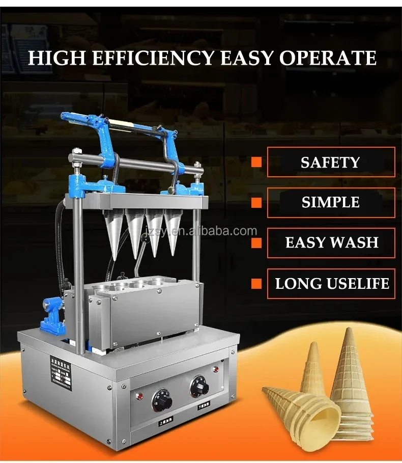 High Quality Wafers Biscuit Icecream Cone Maker Baking Line Machine Ice Cream Cone Making Machine Price