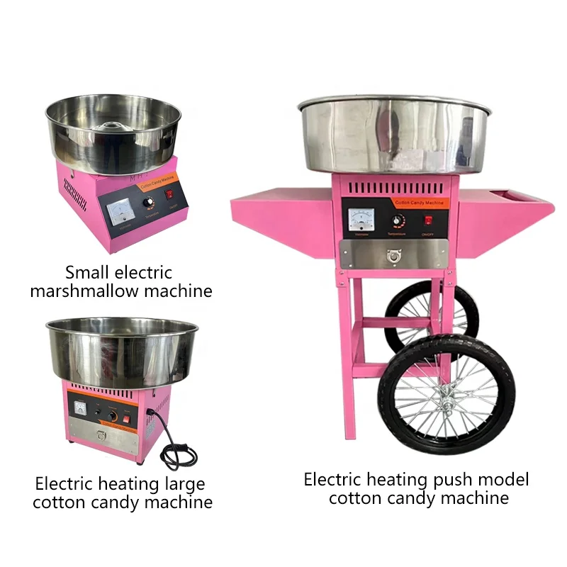 Carnival Party Supplies Candy Floss Making Machines, Popcorn Machines with Cotton Candy Machines, and Sells Wheeled Carts
