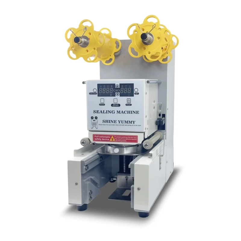 Certified NSF/CE/ETL Commercial 90/95 Caliber Milk Tea Shop Cup Sealing Machine with EU Automatic Bubble Tea Cup Sealing