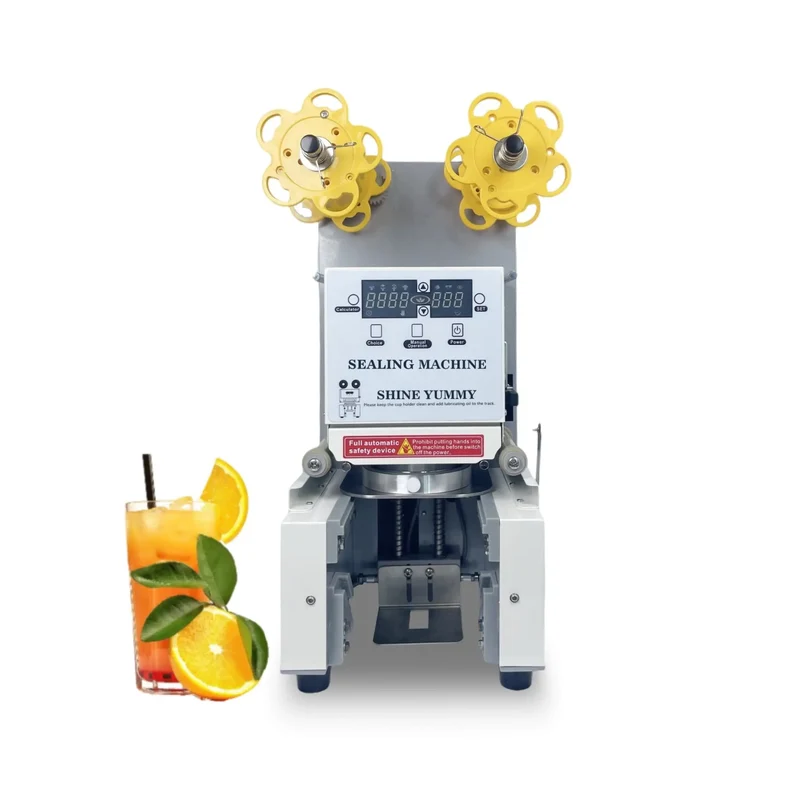 Certified NSF/CE/ETL Commercial 90/95 Caliber Milk Tea Shop Cup Sealing Machine with EU Automatic Bubble Tea Cup Sealing