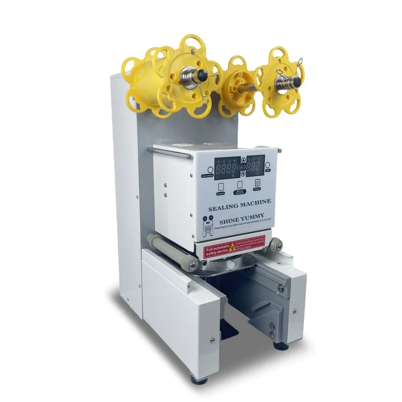 Certified NSF/CE/ETL Commercial 90/95 Caliber Milk Tea Shop Cup Sealing Machine with EU Automatic Bubble Tea Cup Sealing