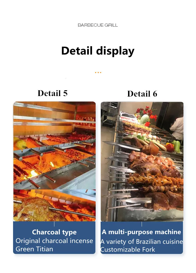 Commercial Charcoal Rotisserie|best Quality Barbecue Machine| Brazilian Grill Machine Price