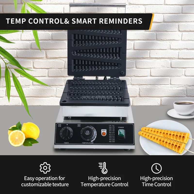 Commercial 1750W Christmas Tree Shaped Non-Stick Waffle Maker Easy to Operate Temperature Adjustable Snack Machine New Condition