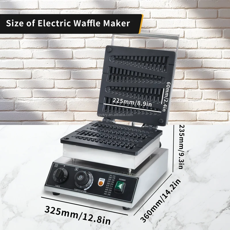 Commercial 1750W Christmas Tree Shaped Non-Stick Waffle Maker Easy to Operate Temperature Adjustable Snack Machine New Condition