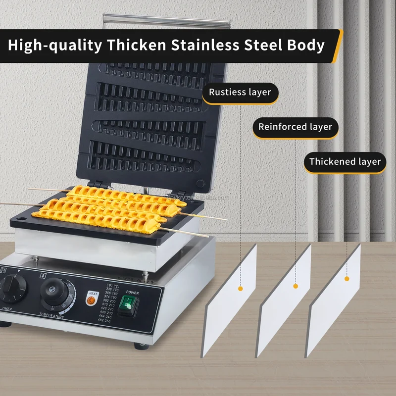 Commercial 1750W Christmas Tree Shaped Non-Stick Waffle Maker Easy to Operate Temperature Adjustable Snack Machine New Condition