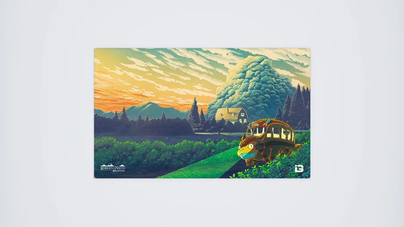 Magische Katze bei Sonnenuntergang