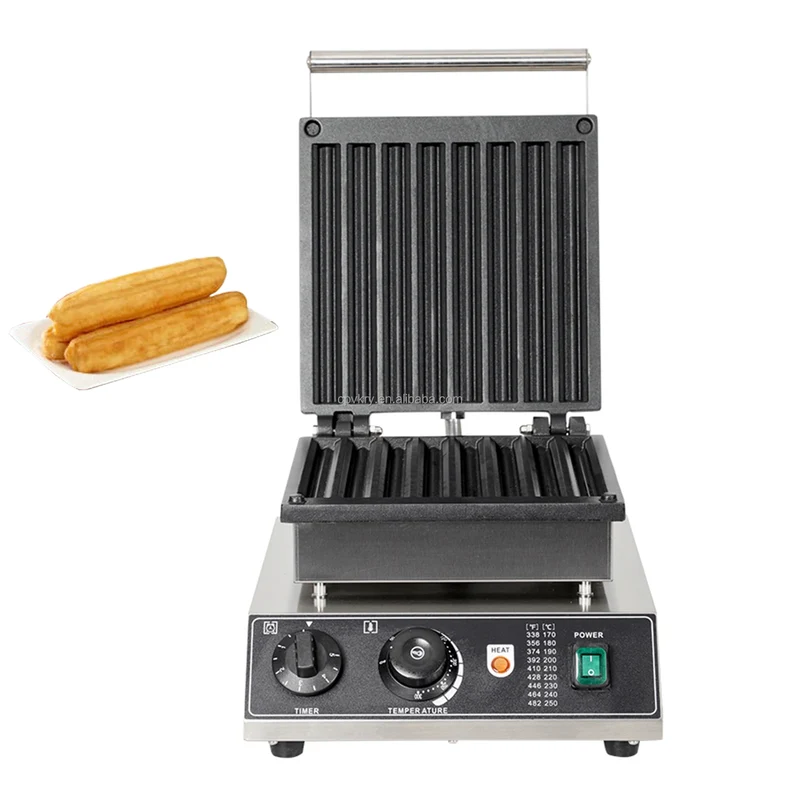 Commercial 1750W Stainless Steel Waffle Stick Maker New Non-Stick Deep-Fried Dough Sticks Machine Including Corn Dog Snacks