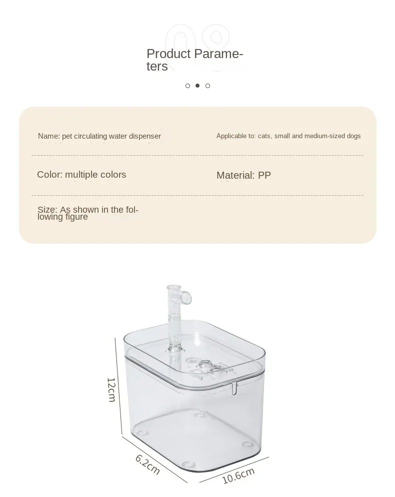 1000ml Automatic Pet Water Fountain Transparent USB Power Cat Water Dispenser for Indoor Dog and Cat Water Feeding Supplies