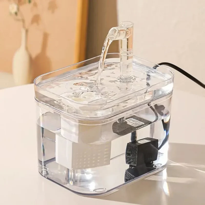 1000ml Automatic Pet Water Fountain Transparent USB Power Cat Water Dispenser for Indoor Dog and Cat Water Feeding Supplies