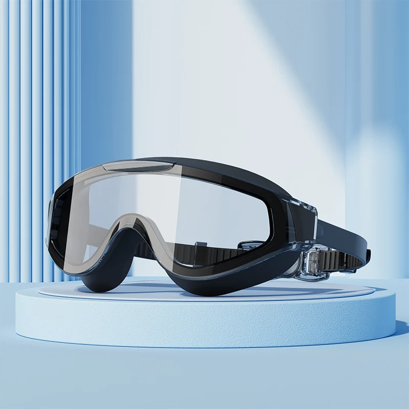 Factory wholesale large frame adult gradient plating swimming goggles waterproof anti-fog HD large field of view swimming goggles unisex