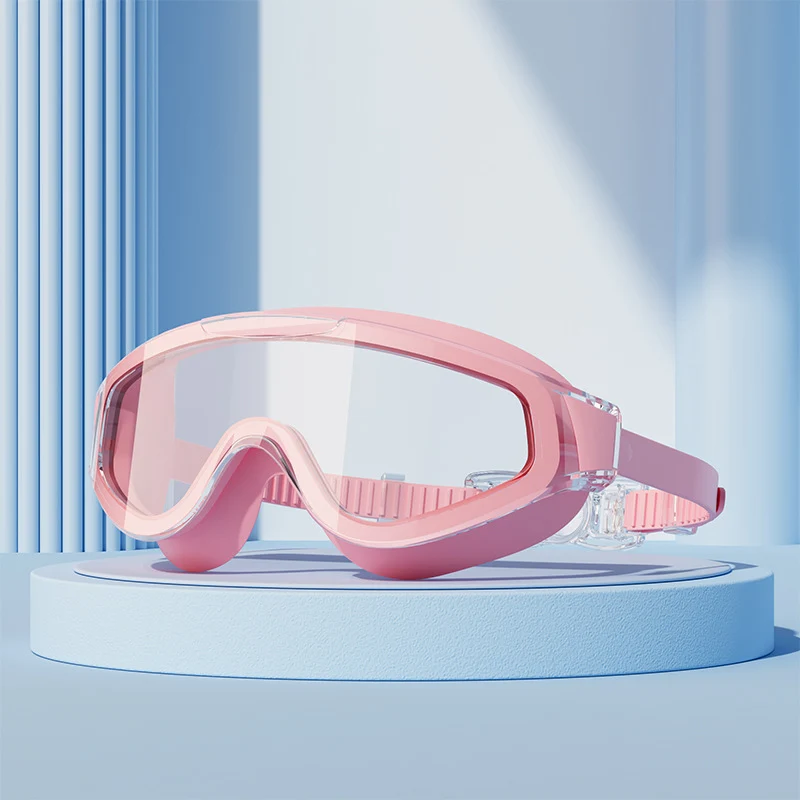 Factory wholesale large frame adult gradient plating swimming goggles waterproof anti-fog HD large field of view swimming goggles unisex