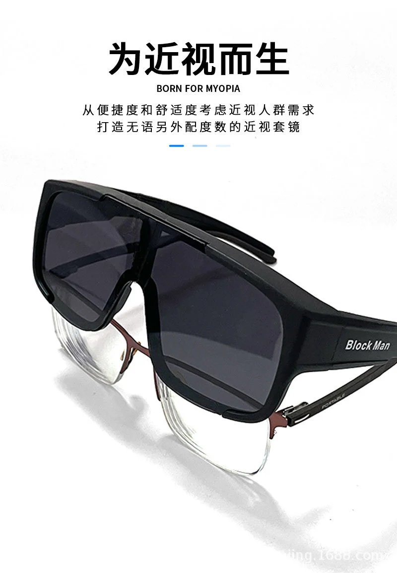 BLOCKMAN Cycling Glasses Polarized Color Changing Goggles Myopia Glasses UV-proof Outdoor Sunglasses for Men and Women