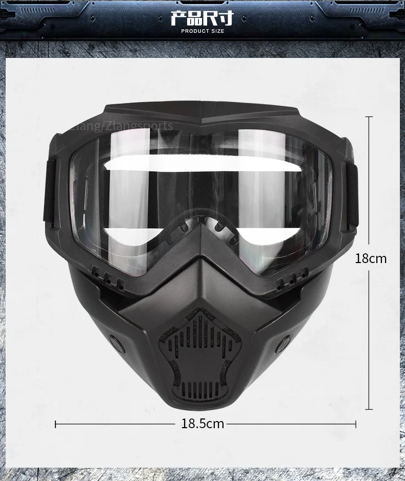 Zlang tactical mask outdoor riding cross-country skiing goggles mask lens 3mm outdoor CS protective equipment