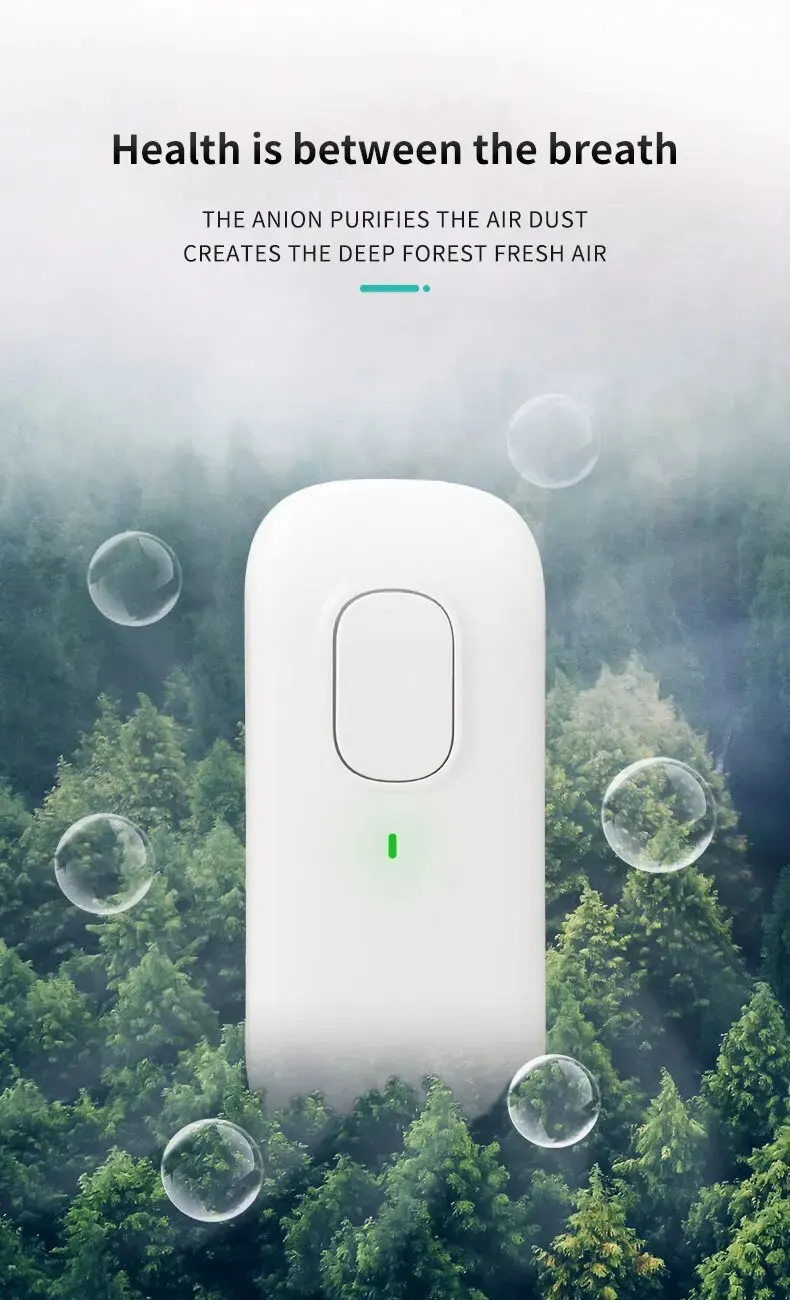 Mini Anion Purifier, Plug-in Air Purifier with Negative Ion Generator Odor Remove for Home, Toilte, Bedrooms, Bathrooms and Pet