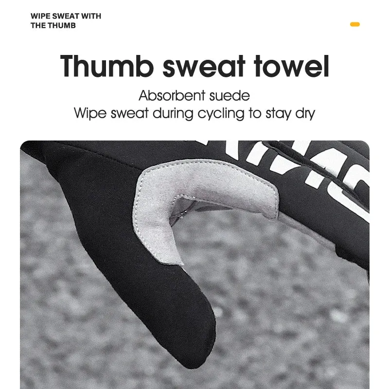 WEST BIKING Winter Warm Cycling Gloves Reflective MTB Road Bicycle Men's Windproof Thermal Anti-slip Touch Screen Sports Gloves