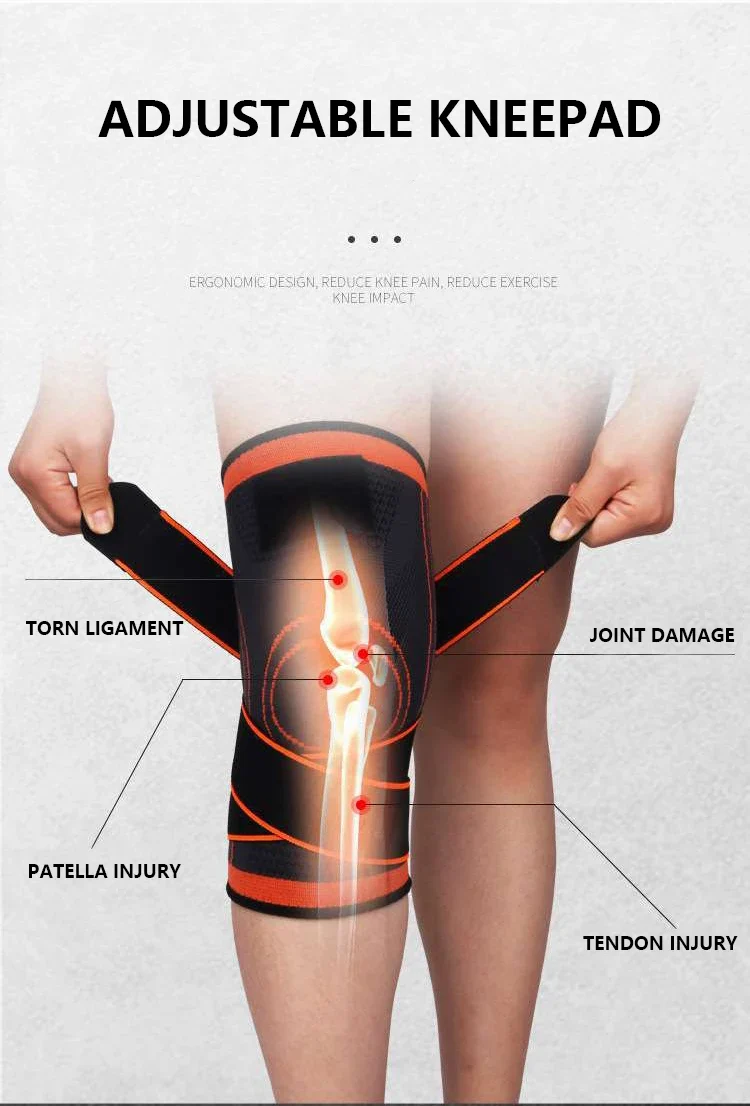 1 Piece Of Sports Men's Compression Knee Brace Elastic Support Pads Knee Pads Fitness Equipment Volleyball Basketball Cycling