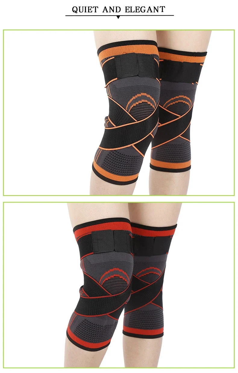 1 Piece Of Sports Men's Compression Knee Brace Elastic Support Pads Knee Pads Fitness Equipment Volleyball Basketball Cycling