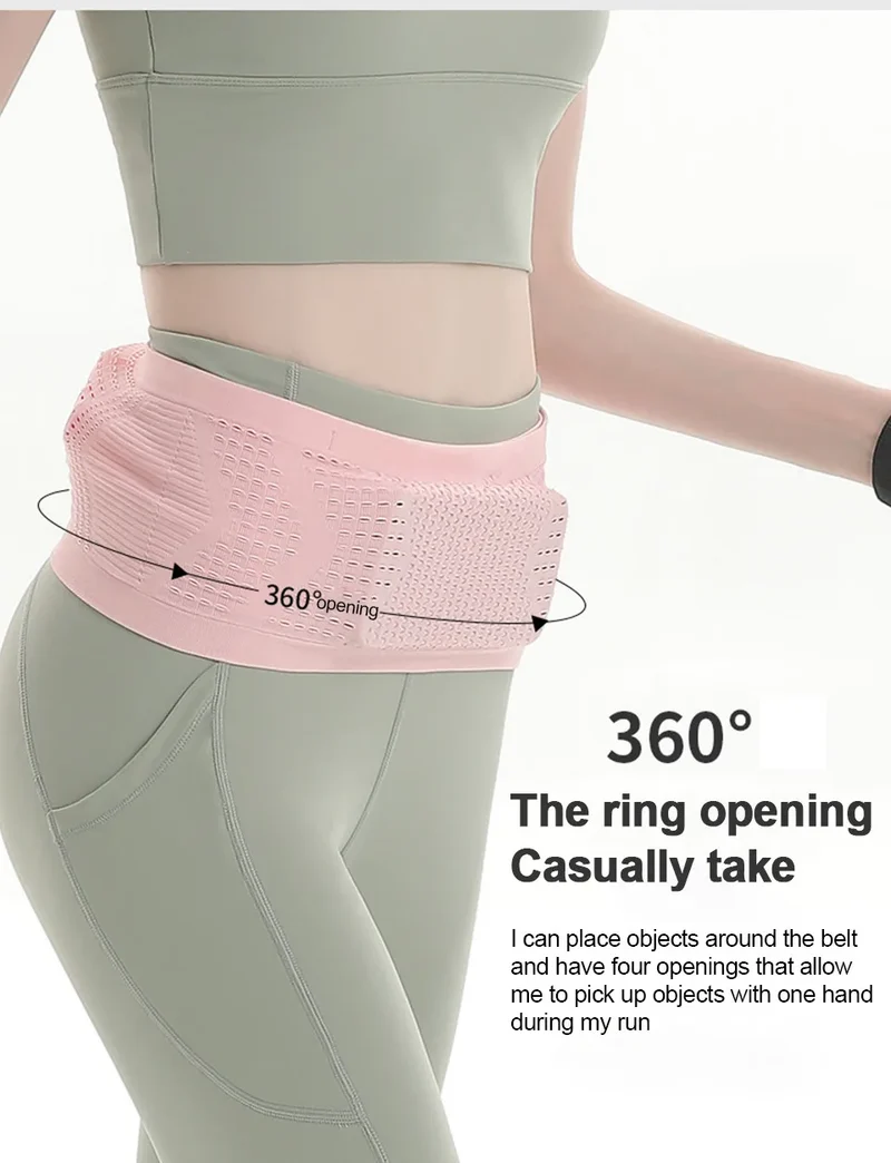 Seamless Invisible Running Waist Belt Bag Unisex Sports Fanny Pack Mobile Phone Bag Gym Running Fitness Jogging Run Cycling Bag