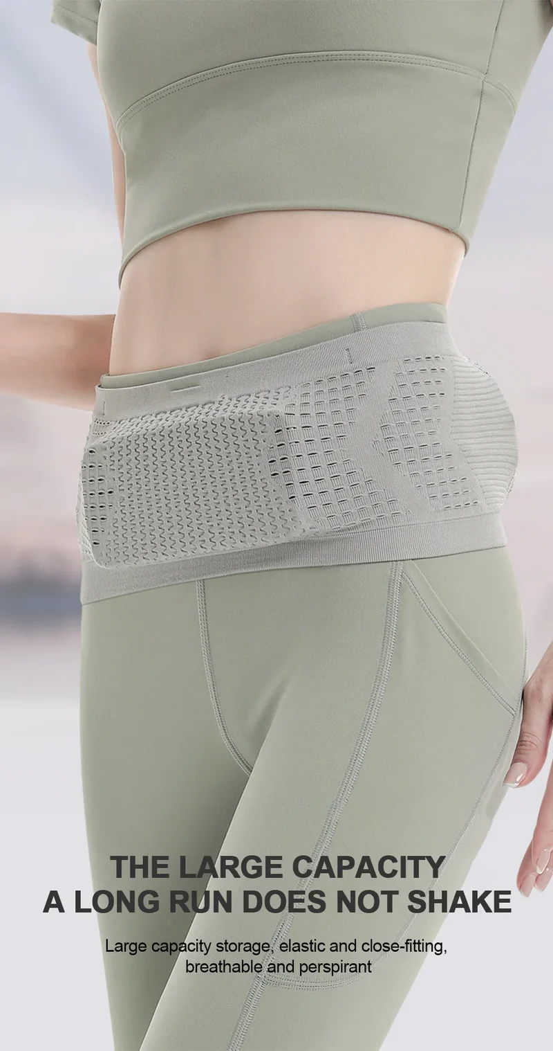 Seamless Invisible Running Waist Belt Bag Unisex Sports Fanny Pack Mobile Phone Bag Gym Running Fitness Jogging Run Cycling Bag