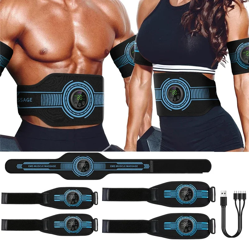 EMS Muscle Stimulation Belt Electric ABS Stimulator Trainer EMS Abdominal Exerciser Toning Belts Arm Leg Back Fitness Massager