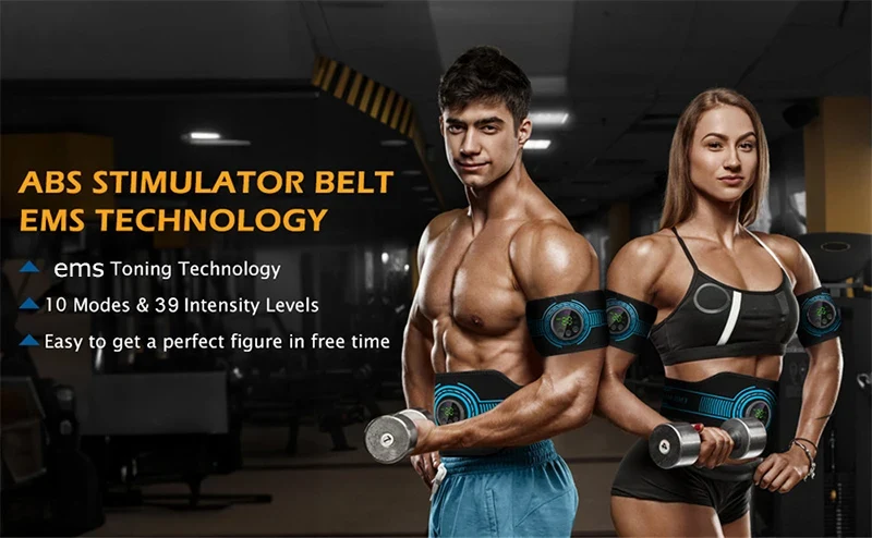 EMS Muscle Stimulation Belt Electric ABS Stimulator Trainer EMS Abdominal Exerciser Toning Belts Arm Leg Back Fitness Massager
