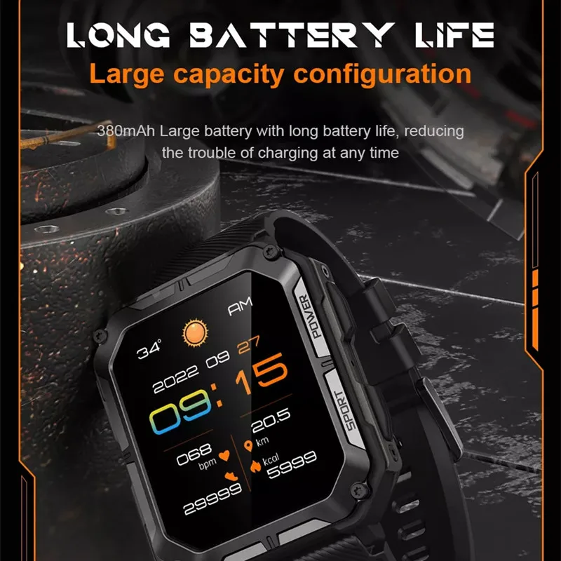 Smart Watch C20 PRO 1.83 Inch Men Music BT Call Outdoor Sports Fitness Tracker Heart Rate Blood Pressure Smartwatch