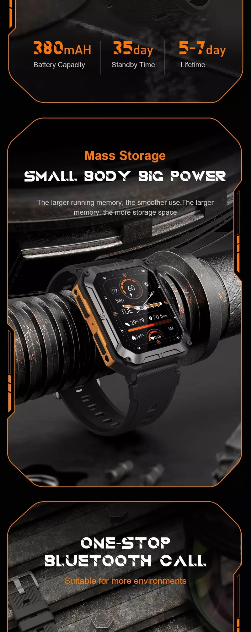 Smart Watch C20 PRO 1.83 Inch Men Music BT Call Outdoor Sports Fitness Tracker Heart Rate Blood Pressure Smartwatch