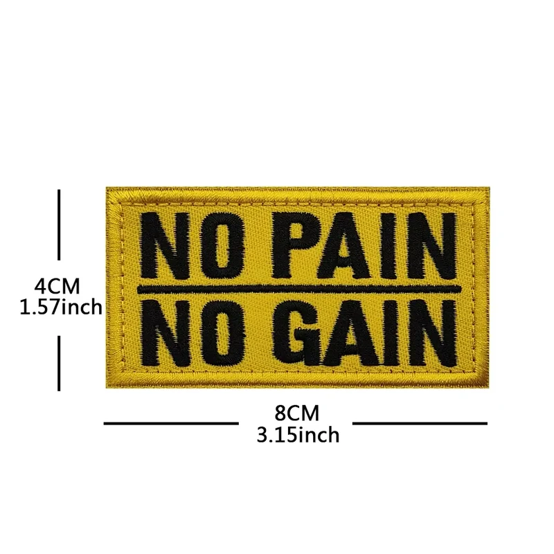 Sports Fitness Gym Patches No Pain No Gain ATHLETE team club Tactical Embroidered Patch brand Armband