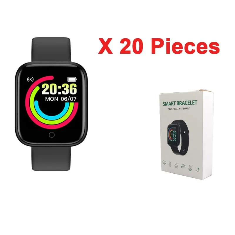 D20 Smart Watch for Men Women Sport Fitness Tracker Pedometer Smartwatch Y68 Digit Wristwatch 20 Pieces