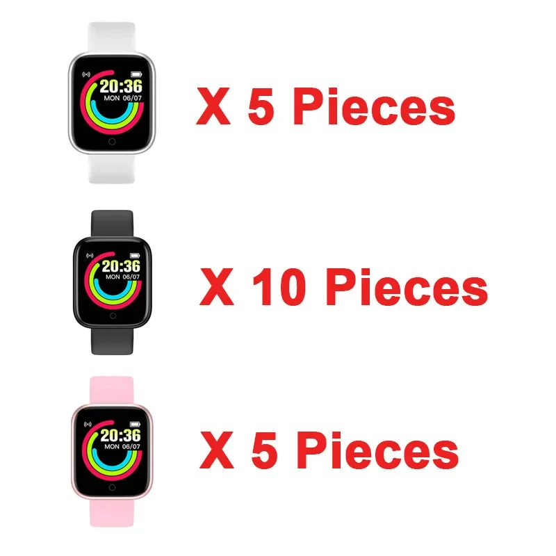 D20 Smart Watch for Men Women Sport Fitness Tracker Pedometer Smartwatch Y68 Digit Wristwatch 20 Pieces