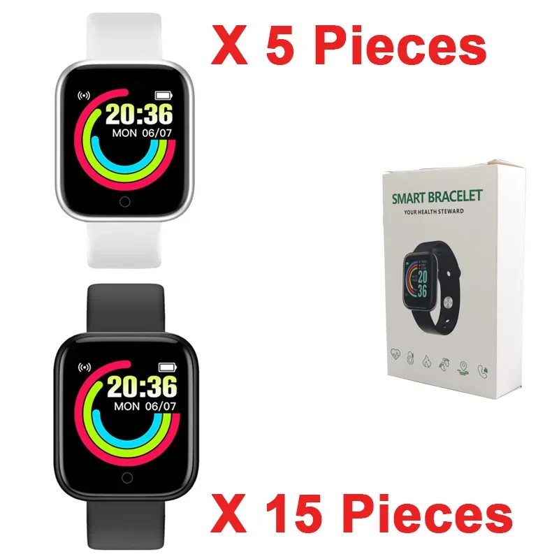 D20 Smart Watch for Men Women Sport Fitness Tracker Pedometer Smartwatch Y68 Digit Wristwatch 20 Pieces
