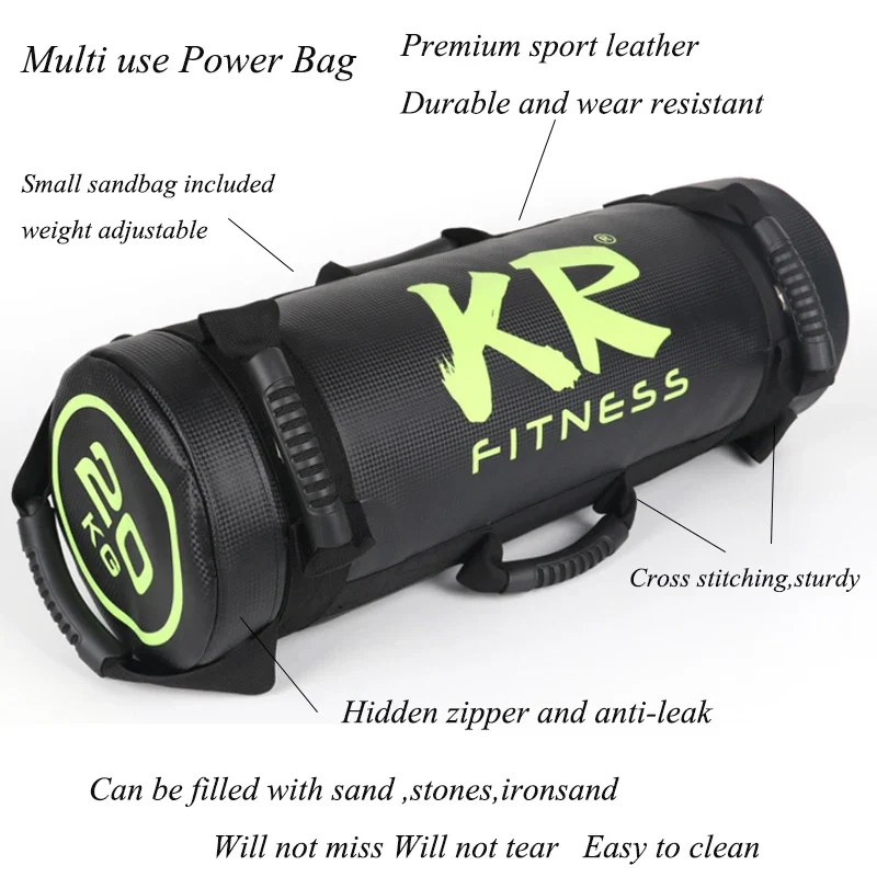 Fitness Sandbag Adjustable Weighted Power Training Heavy Duty Gym Bag Core Strength Exercise Balance Control Workout 6 Handles