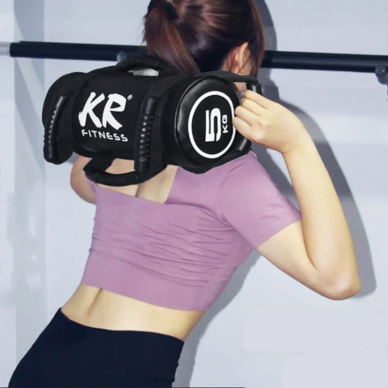 Fitness Sandbag Adjustable Weighted Power Training Heavy Duty Gym Bag Core Strength Exercise Balance Control Workout 6 Handles