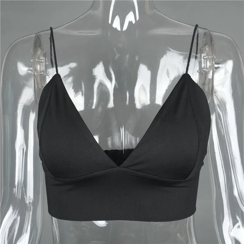 New arrival european fashion bra women crop top fashion slim sexy hot black bralette vest ladieswear solid fitness bralet sale