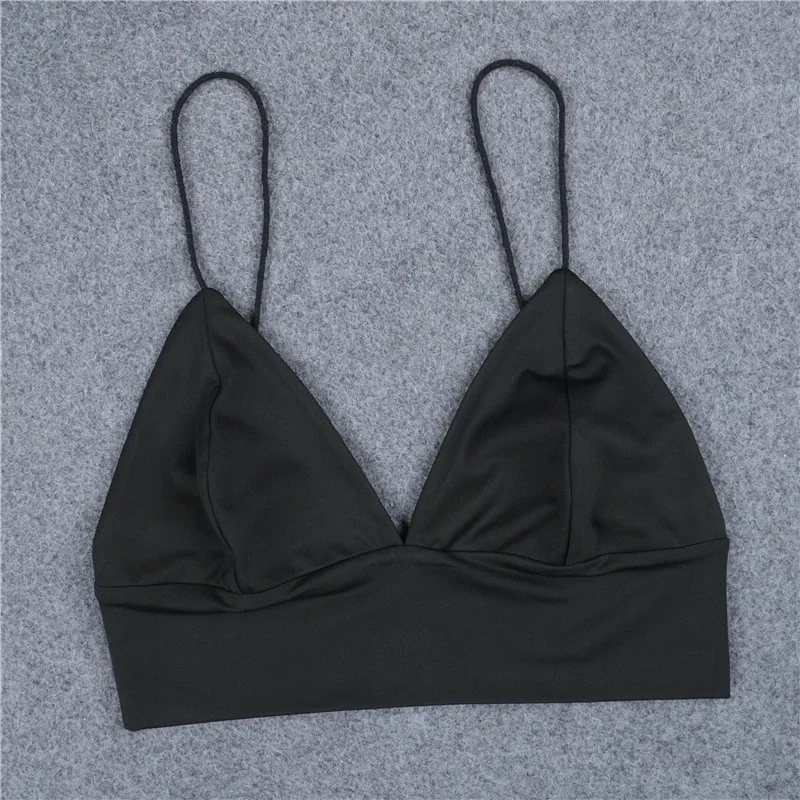 New arrival european fashion bra women crop top fashion slim sexy hot black bralette vest ladieswear solid fitness bralet sale