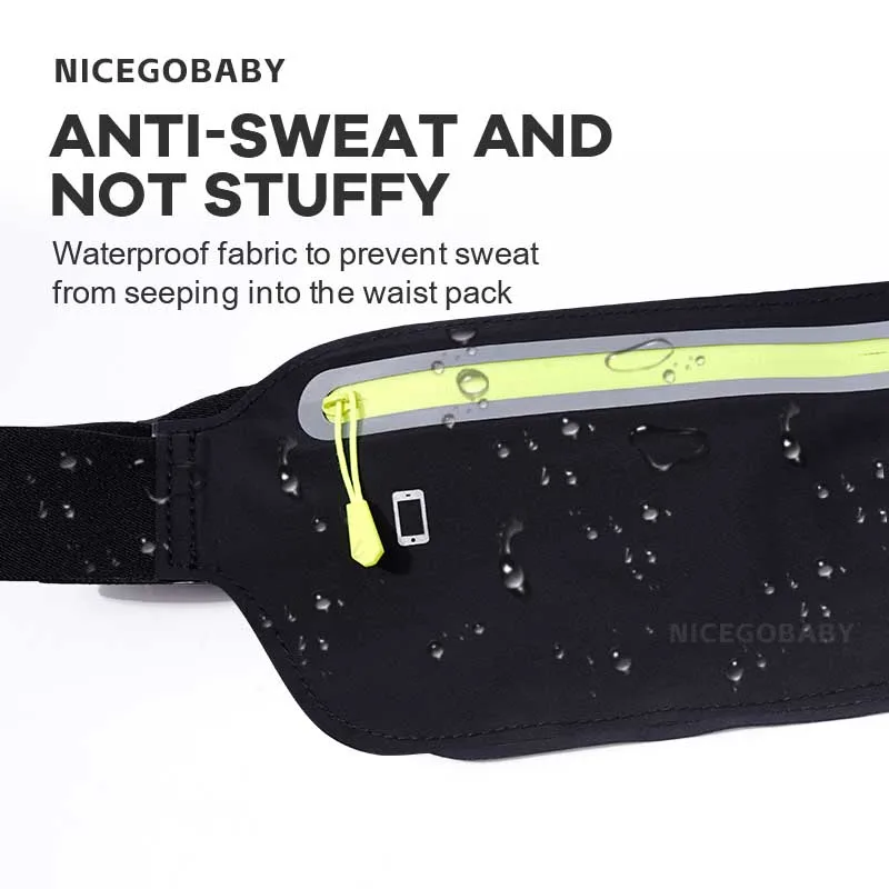 Sports waist pack Multi-functional outdoor running mobile phone men's and women's fitness waterproof invisible pocket ultra-thin