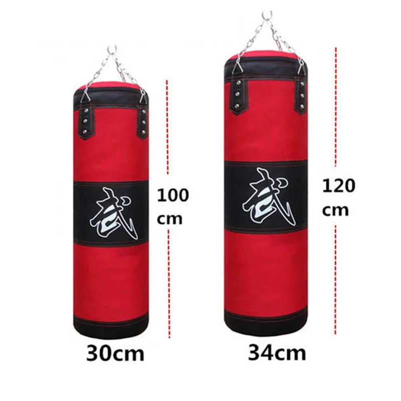 Heavy Punch Sandbag Durable Boxing Bag with Metal Chain Hook And Carabiner for Fitness Training Kickboxing Karate Taekwondo