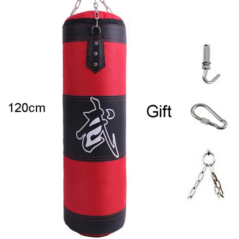 Heavy Punch Sandbag Durable Boxing Bag with Metal Chain Hook And Carabiner for Fitness Training Kickboxing Karate Taekwondo