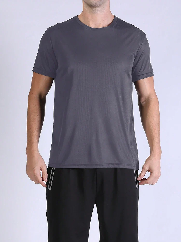 5PCS Men's Solid Color Ultralight Quick Dry Sport T-Shirt, Breathable Lightweight Top For Fitness Training Workout Running Gym