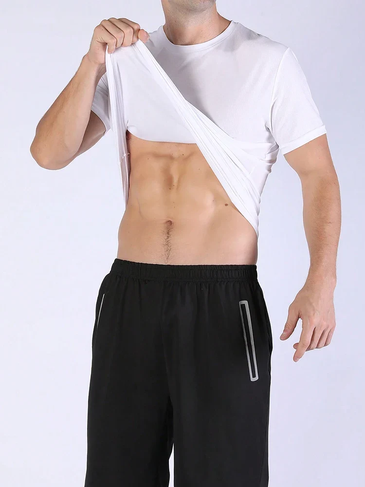 5PCS Men's Solid Color Ultralight Quick Dry Sport T-Shirt, Breathable Lightweight Top For Fitness Training Workout Running Gym